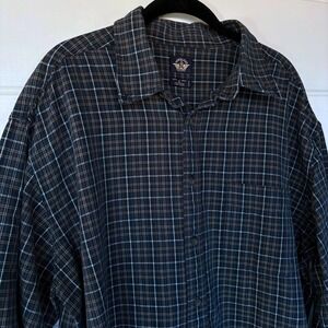 Vtg 2000 Dockers Plaid Button Down Thick Cotton Long Sleeve Shirt XL Roomy Tall‎